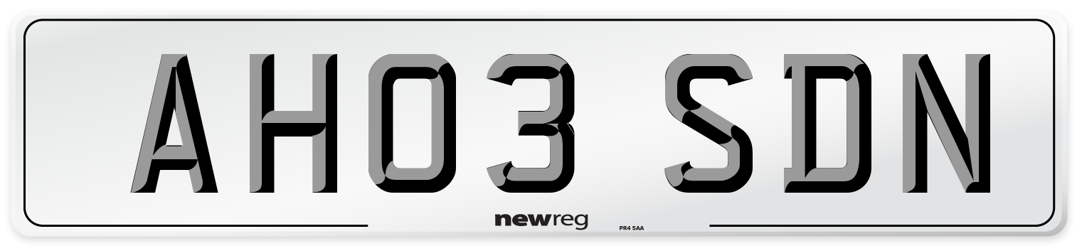 AH03 SDN Number Plate from New Reg